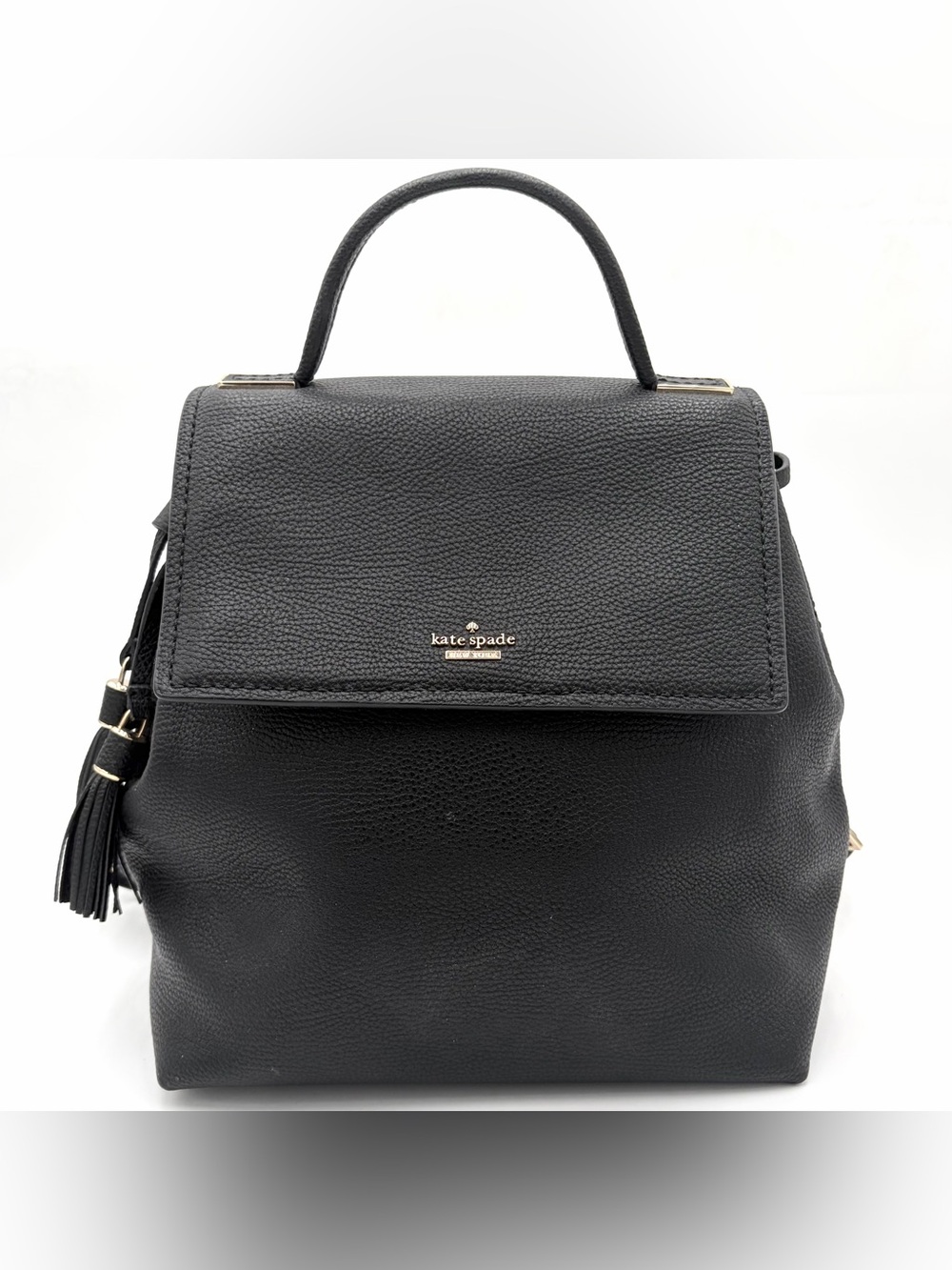 Kate Spade Kingston Drive Simona Black Pebbled Leather Backpack
